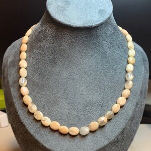 Genuine Blush Coloured Stone Necklace